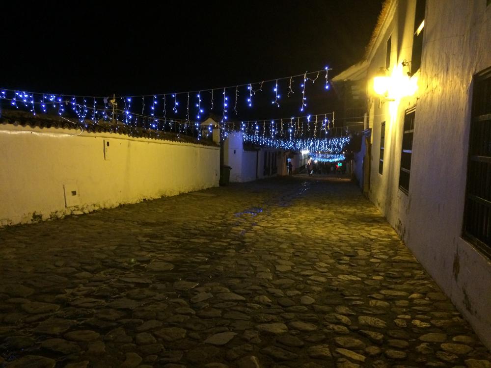 Christmas in Villa de Leyva with construction workers